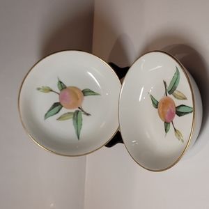 Vintage 1961 Royal worcester evesham gold trim salad small bowl 5.5" set of 2